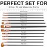 Professional Paint Brush Set of 12 - Artist Paintbrush Kit for Canvas, Gouache, and Fabric Image 5