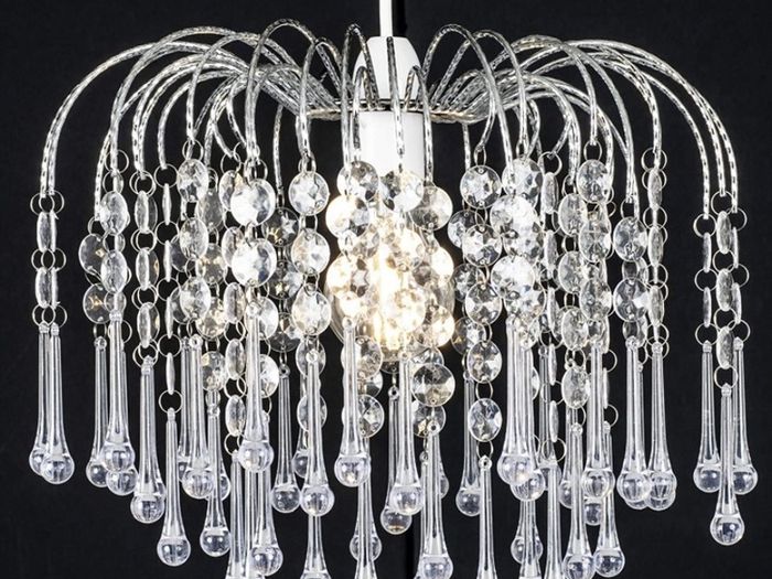 Teardrop Acrylic Light Shade | Ceiling Light Shade | Lamp Shade | Chandeliers Ceiling Light | Chrome Finish Pendant Light Shade for Living Room Light Shades Ceiling Bedroom Kitchen Hallway (FREE POSTAGE)