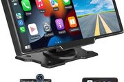 Car Mirror Video Recording Carplay &amp; Android Auto Wireless Connection GPS Navigation Dashboard DVR AI Voice