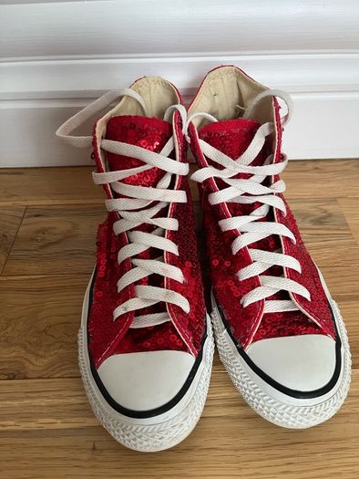 Red Sparkly Converse Boots