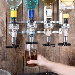 NEW 4 Bottle Wall Mounted Optic Dispenser Home Bar