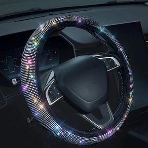 Crystal Car Steering Wheel Cover For Women Girls Cute Glitter Steer Wheel Cover Bling Rhinestone Diamond Car Steering Protection