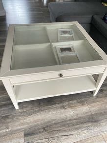 Ikea Coffee table, white/glass