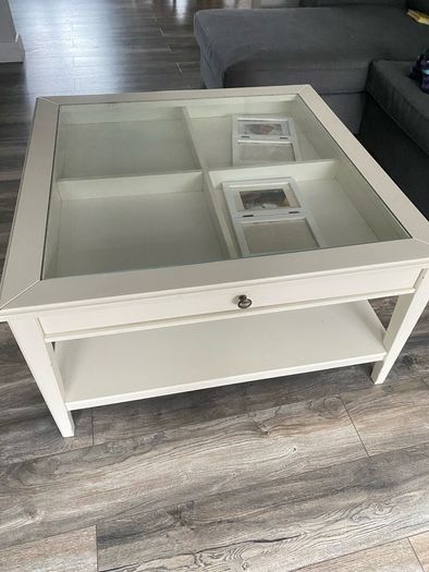 Ikea Coffee table, white/glass