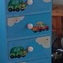 Blue children's chest of drawers with car motifs Image 3