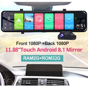 New Cam Wifi Dual Lens Video Recorder Dash Camera Dvr Rearview Mirror 4G GPS Navigation
