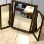 Vintage Carved Wooden Folding Triptych Dressing Mirror Image 6