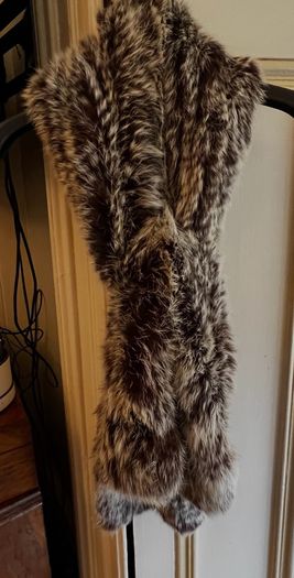 Long Max & Moi French Fur Scarf Wrap