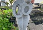 Abstract Stone Statue of Embracing Couple