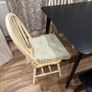 Oak wood black dinning table with a bench and 4 chairs Image 3