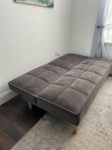 SOFA BED, double.  Like new. Dark brown velvet.  Open to offers