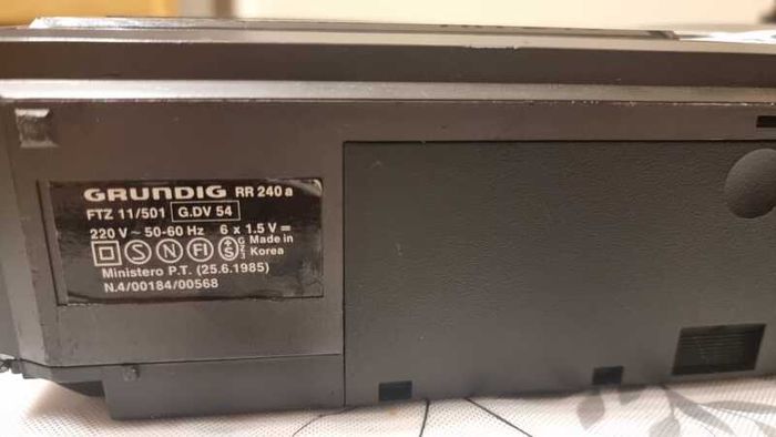 From 1985 Grundig RR240A Radio Cassette-Recorder, working good.