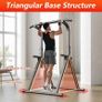 Foldable Power Tower Pull Up and Dip Station Free Standing 6 Level Adjustable 175-210 cm Stable Triangular Base Space Saving Home Gym Equipment Image 5