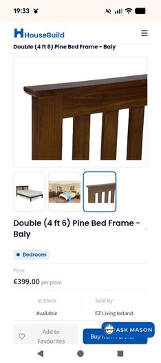 Ez living double bed and mattress