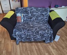 TWO SEATER  black sofa  fabric