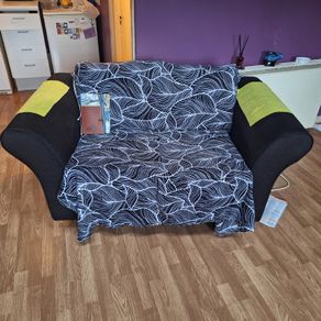 TWO SEATER  black sofa  fabric