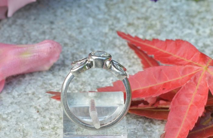 Antique Diamond Cluster Solitaire Ring - Platinum