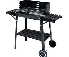 Titan BBQ Charcoal Garden Grill on Wheels  Perfect Family Size with Adjustable Cooking Height