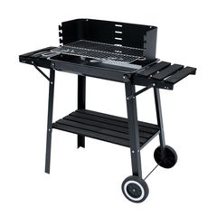 Titan BBQ Charcoal Garden Grill on Wheels  Perfect Family Size with Adjustable Cooking Height