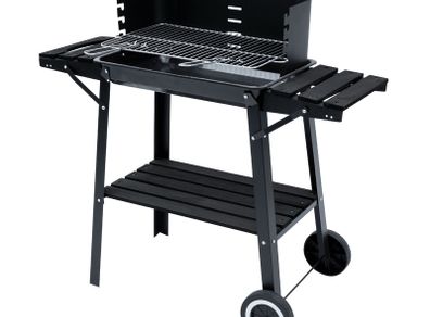 Titan BBQ Charcoal Garden Grill on Wheels  Perfect Family Size with Adjustable Cooking Height