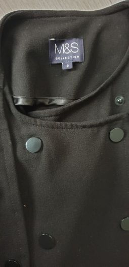 M&S black coat uk8 oversized