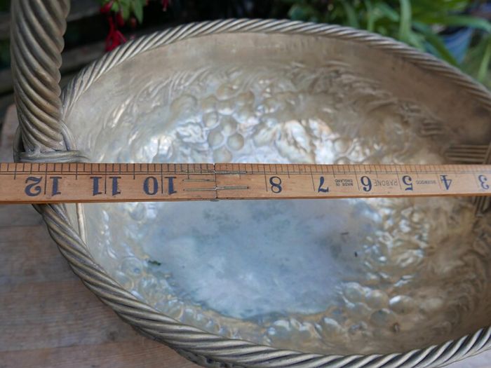 Vintage Continental Embossed Silver Plated Large Basket
