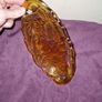Vintage Amber Carnival Glass Sunflower pattern dish Image 2