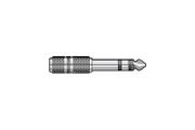 Adaptor 6.3mm stereo plug to 3.5mm stereo jack socket - nickel