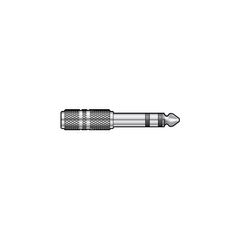Adaptor 6.3mm stereo plug to 3.5mm stereo jack socket - nickel
