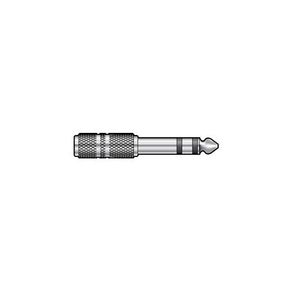 Adaptor 6.3mm stereo plug to 3.5mm stereo jack socket - nickel