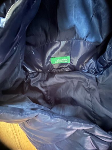 Girl's Benetton Waterproof Navy Puffer Jacket age10-11