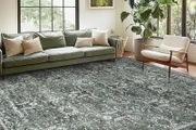 Rugs Living Room 120x170cm, Machine Washable Rug Vintage Boho Green Carpet, Non Slip Soft Low Pile Area Rugs for Bedroom Dining Room Office Lounge