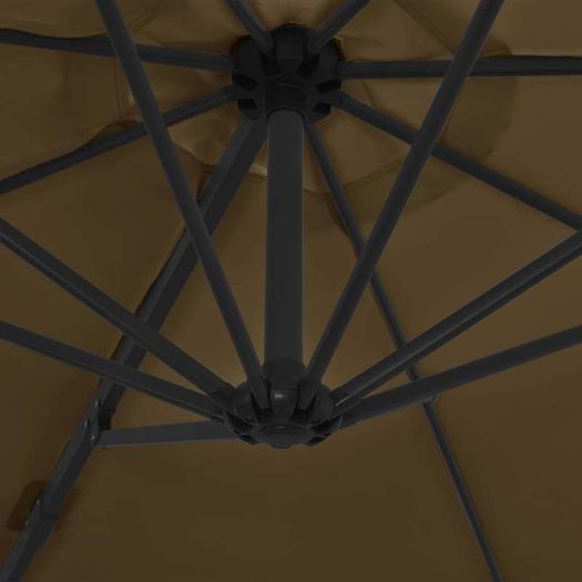 Cantilever Umbrella with Steel Pole Taupe 300 cm