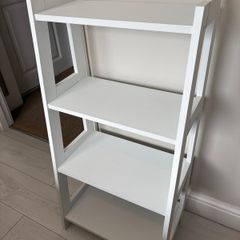 White ladder storage unit