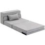 Floor sofa, upholstered couch, convertible to mattress, foam, cushion, Light Gray Image 6