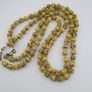 Antique Venetian Style Yellow Skunk & Trade Glass Beads Necklace Image 2