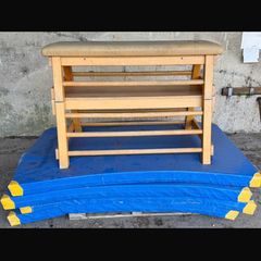 Gymnastics vaulting horse and mats
