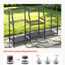 Heavy-Duty 3-Tier Garden Tool Organizer Rack, Metal Garage Storage Holder with Hooks for Rakes, Shovels & Brooms, Black Steel Stand for Shed, Lawn & Outdoor Storage Image 3