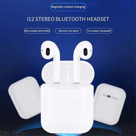 08440 i12 TWS Universal Bluetooth Earbuds With Charging Dock