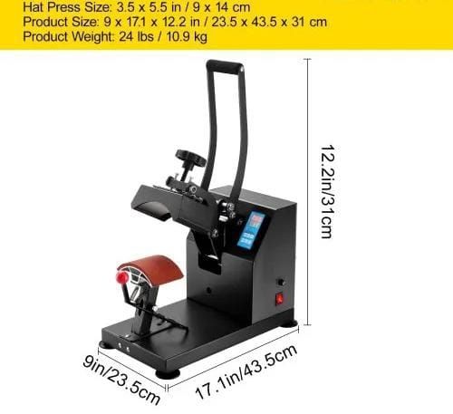 Hat Heat Press 5.5 x 3.5 inch Heat Press Machine 600W Professional Hat Heat Press Machine f
