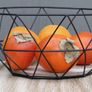 Black Geometric Metal Wire Wooden Base Decorative Storage/ Display Basket Fruit Bowl Image 3