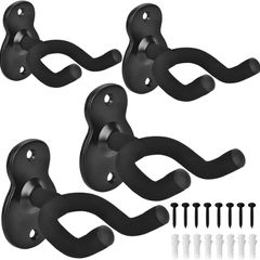 4 Pack Guitar Hangers, Wall Mount Hanger Hook Holder Stand for Acoustic, Electric, Ukulele, Bass, Guitar