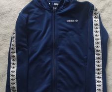 Adidas Originals Trefoil Tape Full-Zip Hoodie  Navy Blue  Age 13-14(164cm)