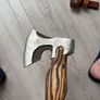 Viking Style Bearded Axe with Leather Sheath / Engraved Valknut Image 5