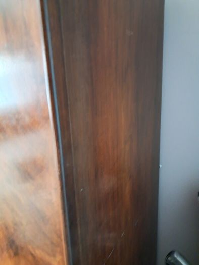 Walnut finish wardrobe, old