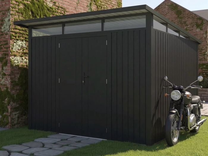 Metal Shed Heavy Duty With Slanted-(9.5ft x 10.3ft/2.9 x 3.1m )