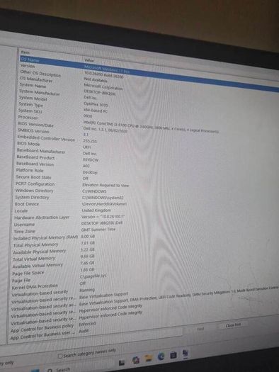 Dell optiplex Tiny 3070, i3 8th gen, 8gb, 128 ssd, windows 11
