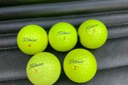 (5) Yellow Tiltiest Trufeel golf balls