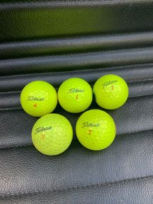 (5) Yellow Tiltiest Trufeel golf balls
