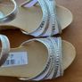 Ladies Silver wedge sandals NEW Size 37 with tags and box Image 3